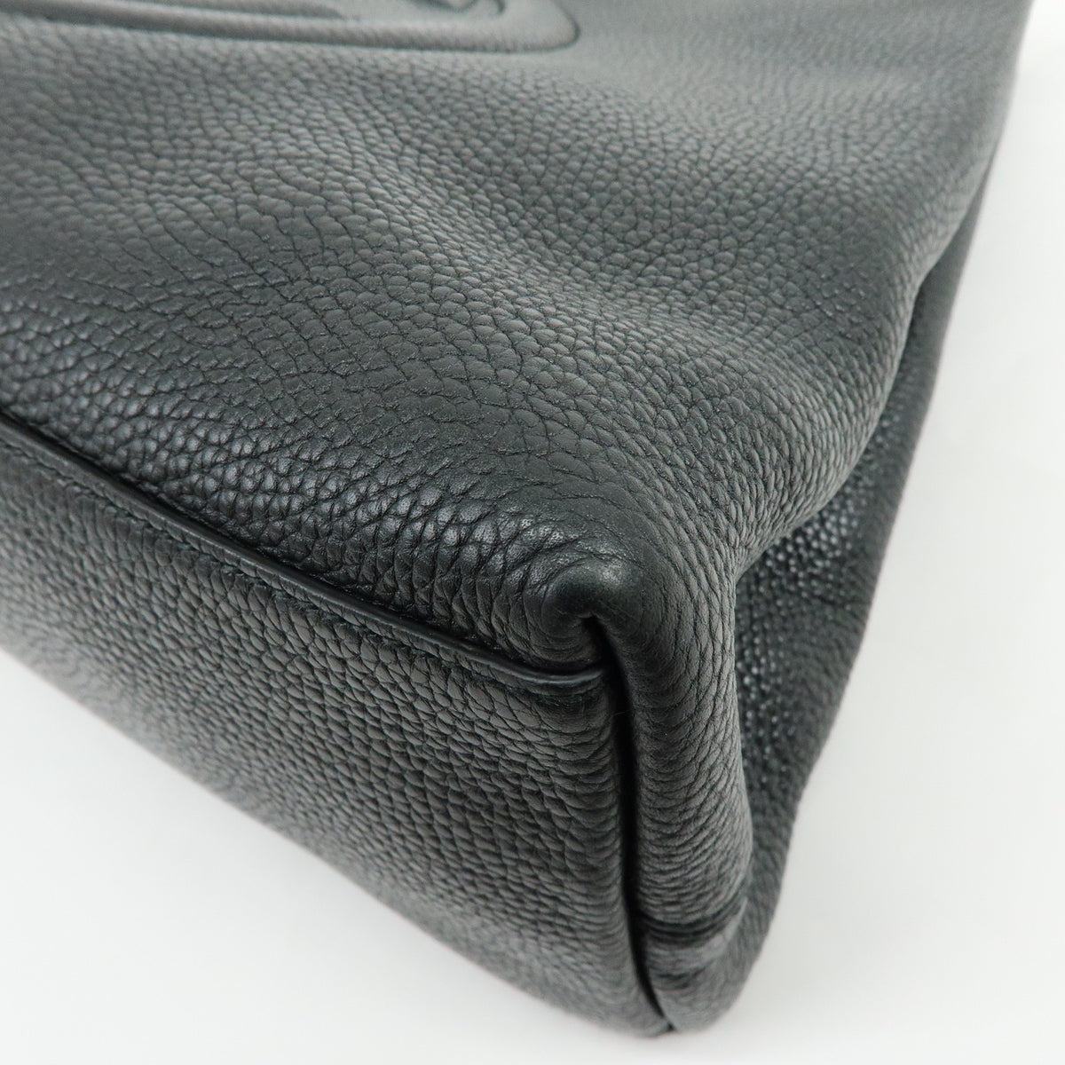 GUCCI SOHO Interlocking G Chain Leather Shoulder Bag Black 536196