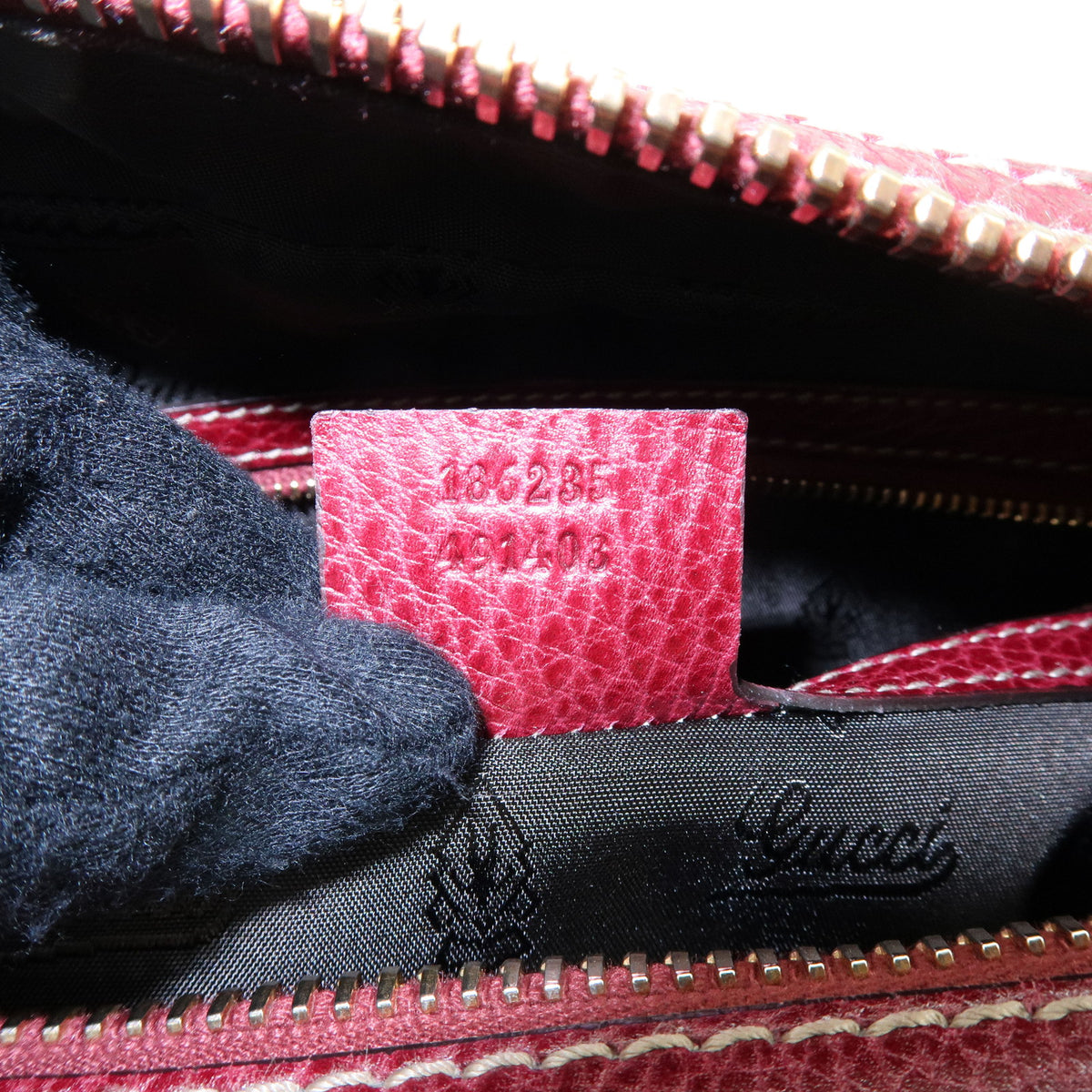 GUCCI Hysteria Aviatrix Leather Mini Boston Hand Bag Burgundy 186235