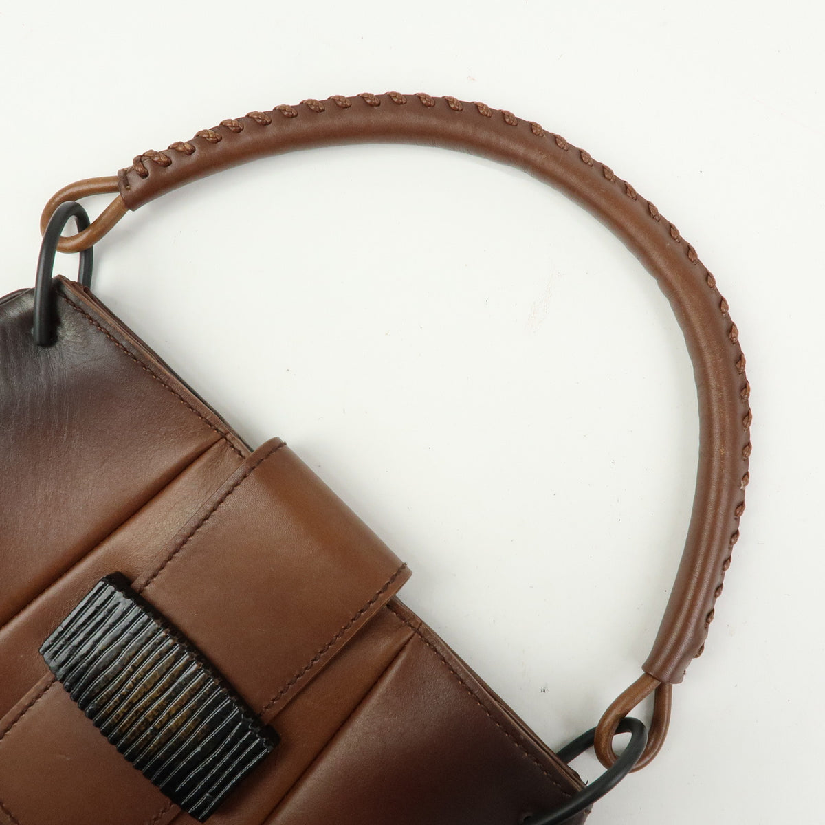 GUCCI Leather Wooden Clasp Shoulder Bag Hand Bag Gradation Brown 105374