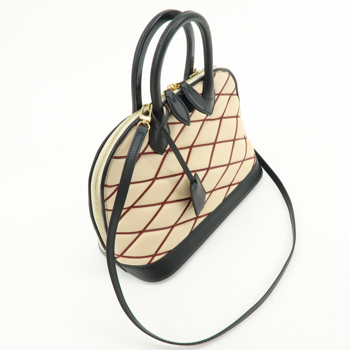 Louis Vuitton Malletage Alma PM 2Way Hand Shoulder Bag Natural M50001