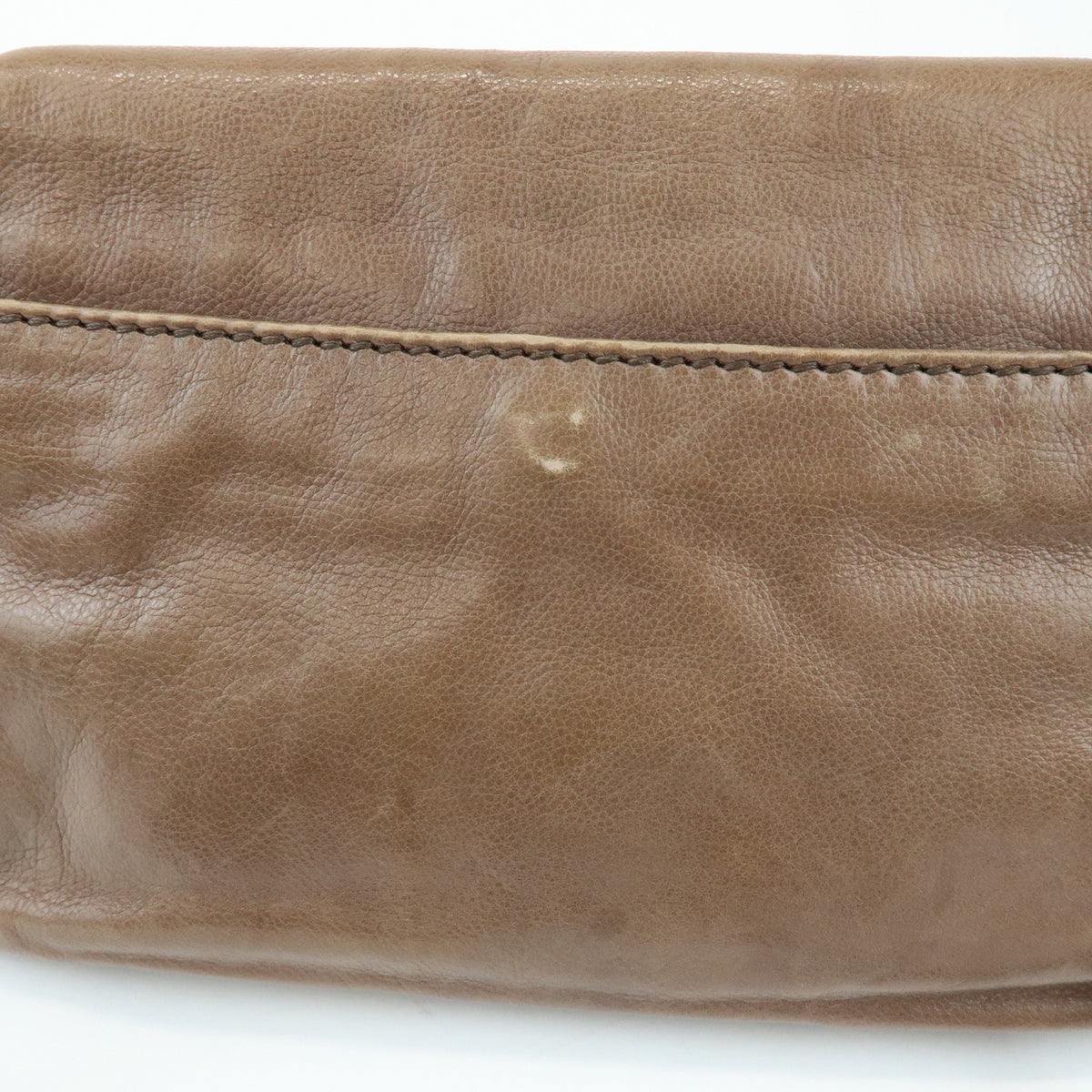 PRADA Front Flap Leather Chain Shoulder Bag Hand Bag Brown B4659C