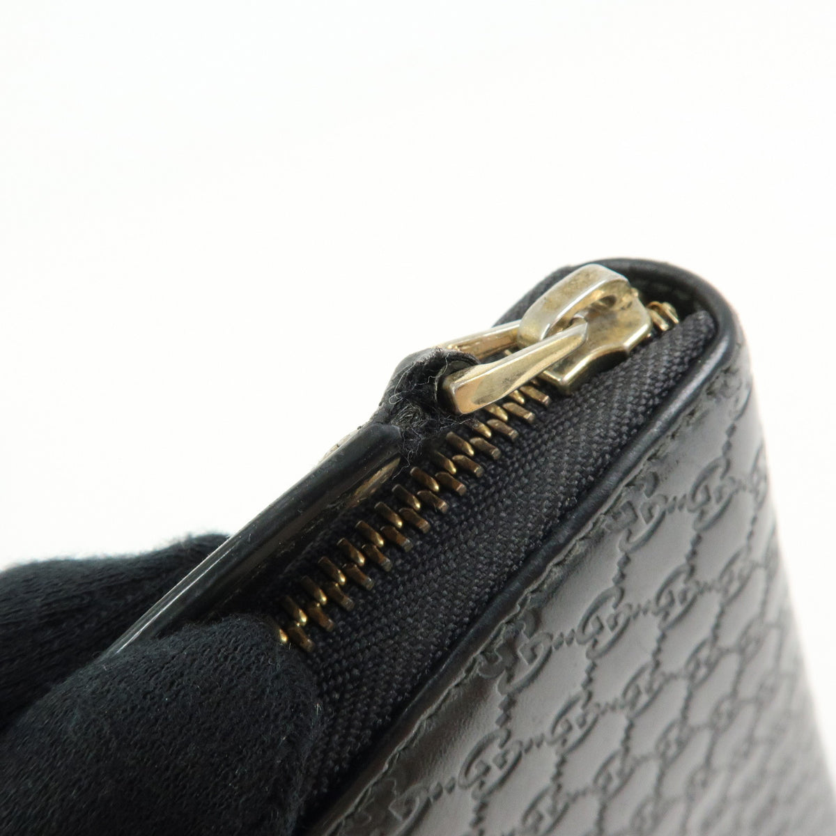 GUCCI Microguccissima Leather Zippy Long Wallet Black 449391