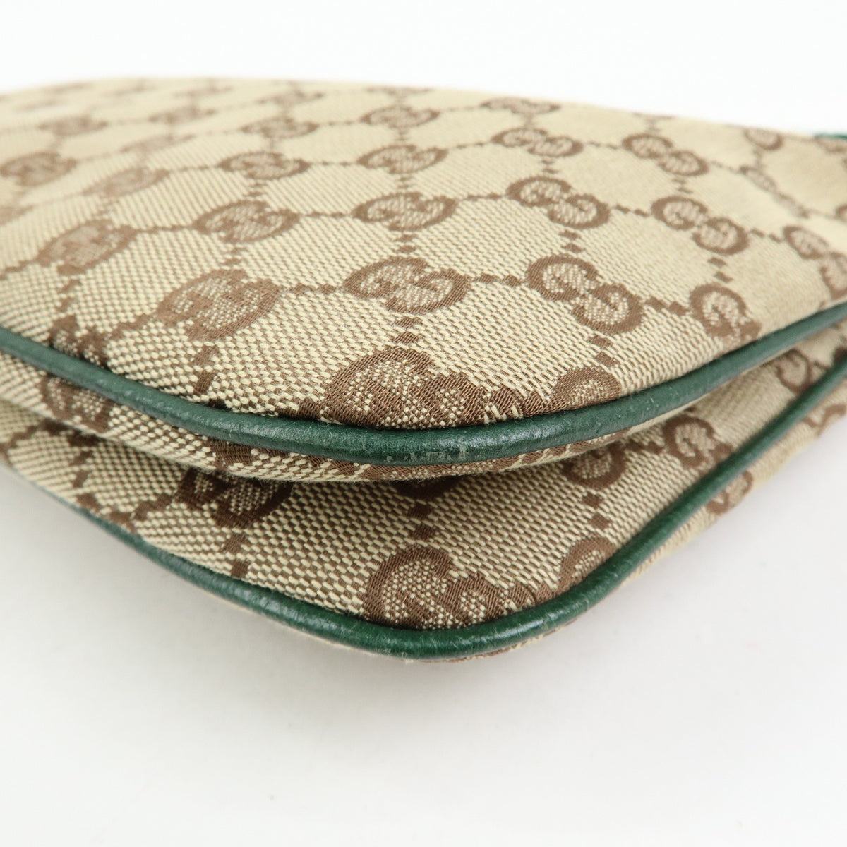 GUCCI Sherry GG Canvas Leather Shoulder Bag Beige Green Red 145812