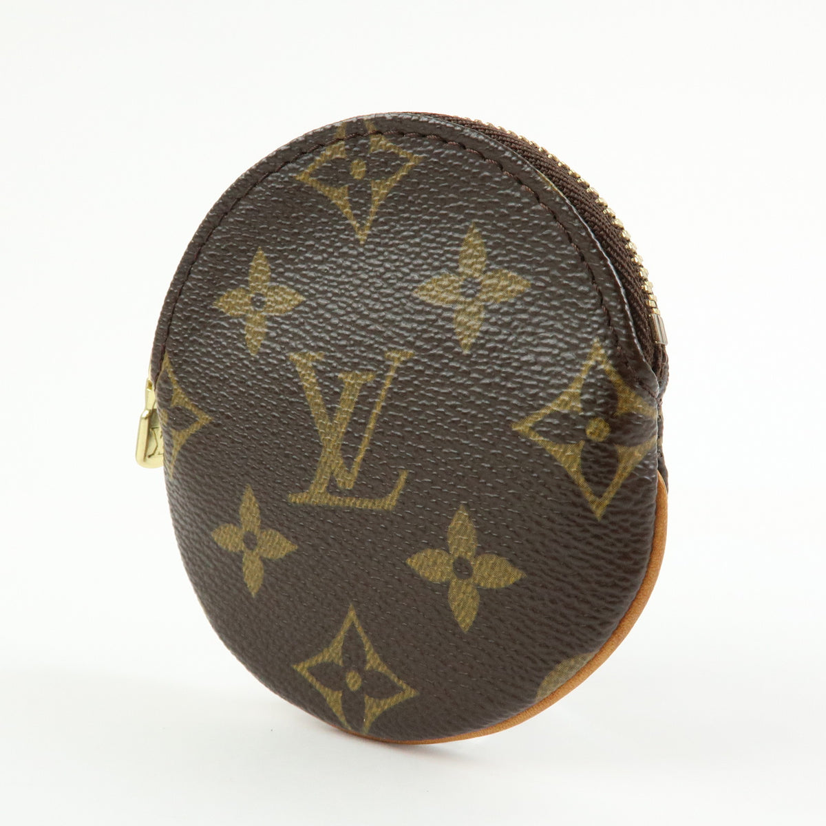 Louis Vuitton Monogram Porte Monnaie Rond Coin Case Brown M61926