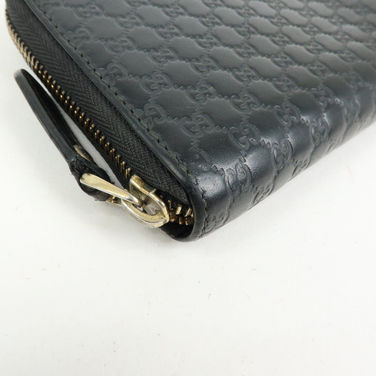 GUCCI Microguccissima Leather Zippy Long Wallet Black 449391