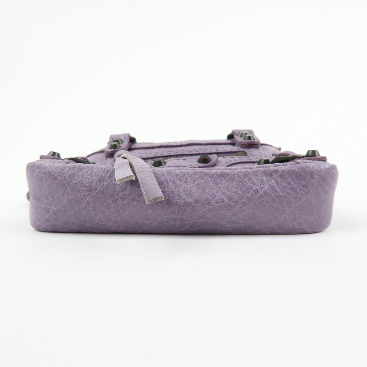 BALENCIAGA The First Leather Metal Bag Charm Key Holder Purple 253199