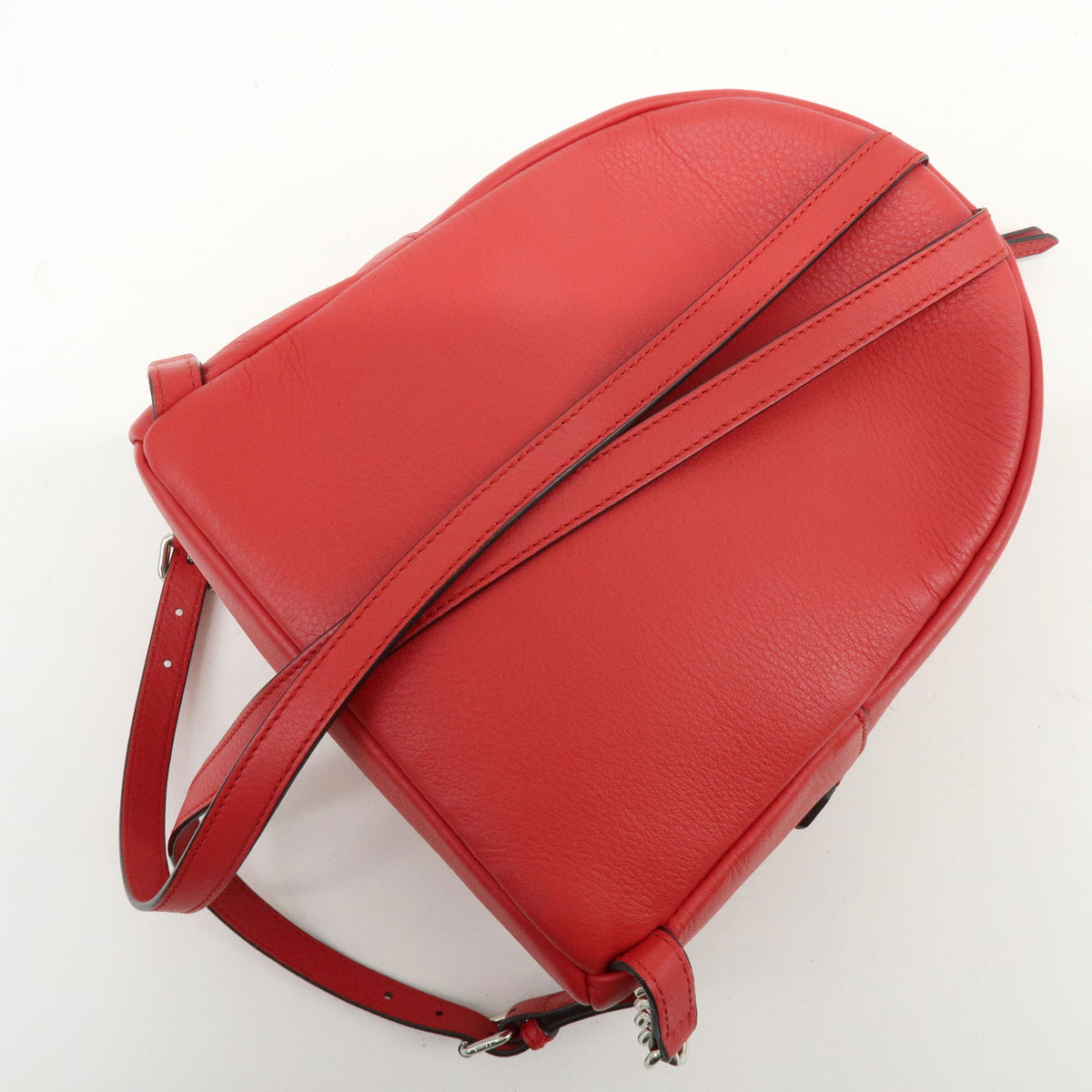 FENDI By the way Leather Mini Backpack Rucksack Studs Red 8BZ038