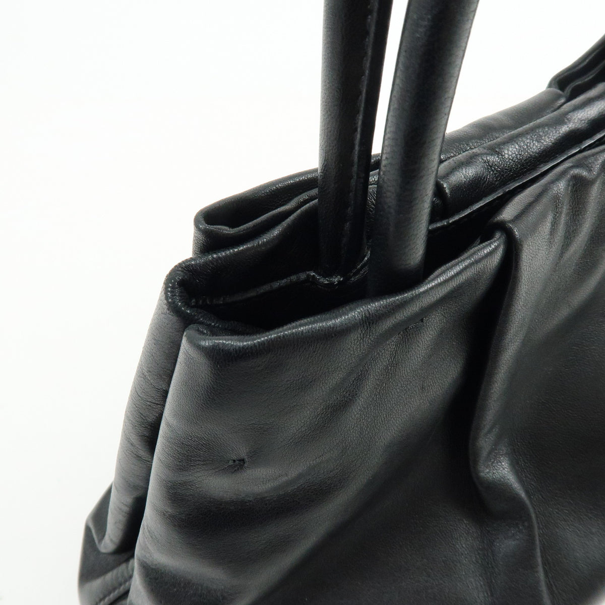 PRADA Nappa Leather Ribbon 2Way Hand Bag Tote Bag Black BN1601
