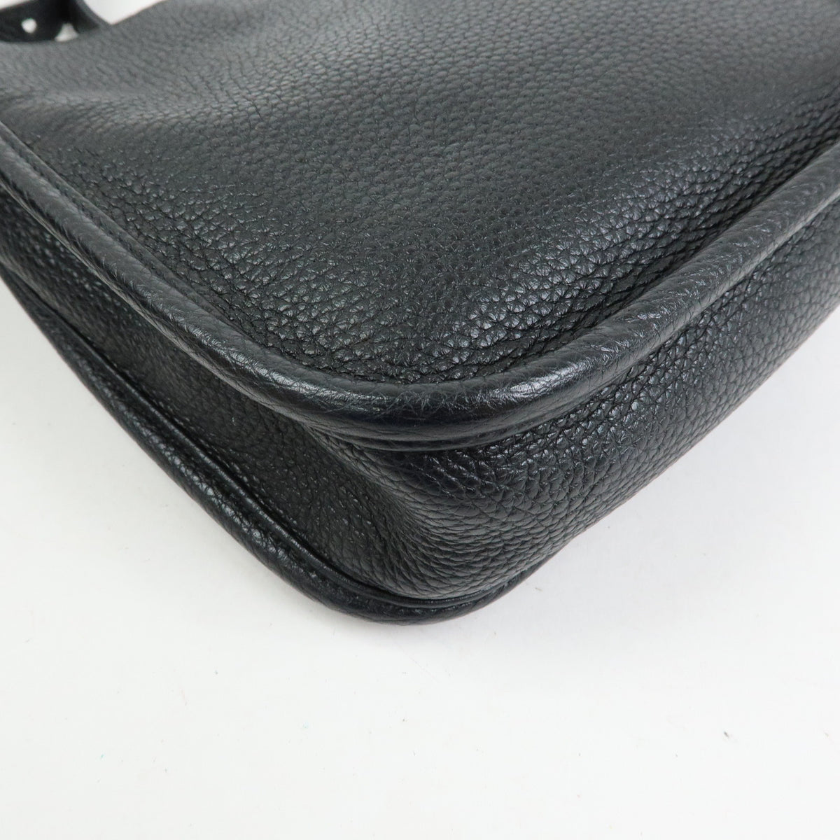 PRADA Triangle Logo Vitello Daino Leather Shoulder Bag Black 1BH191
