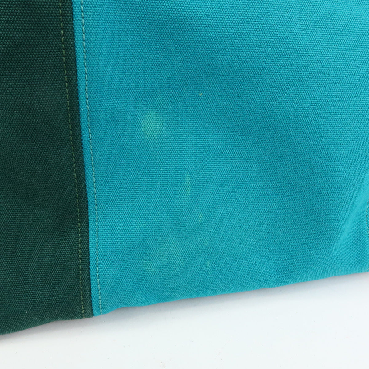PRADA Logo Canapa Triangle Logo 2Way Tote Hand Bag  Green Blue BN2642