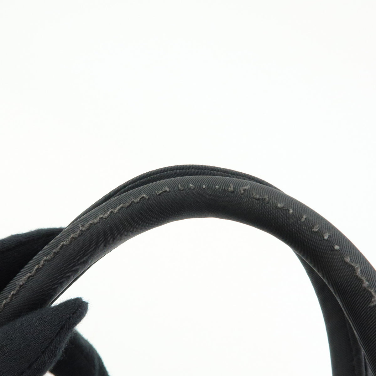 PRADA Triangle Logo Nylon Leather Reversible 2Way Hand Bag Black BN1959