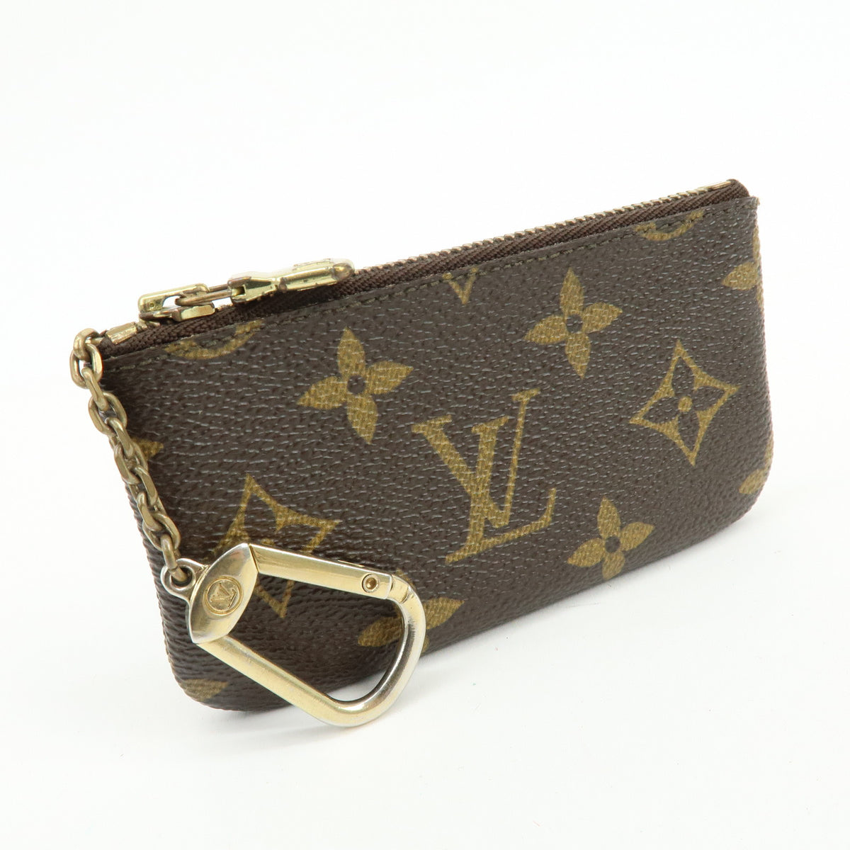 Louis Vuitton Monogram Pochette Cles Coin Case Key Case Brown M62650