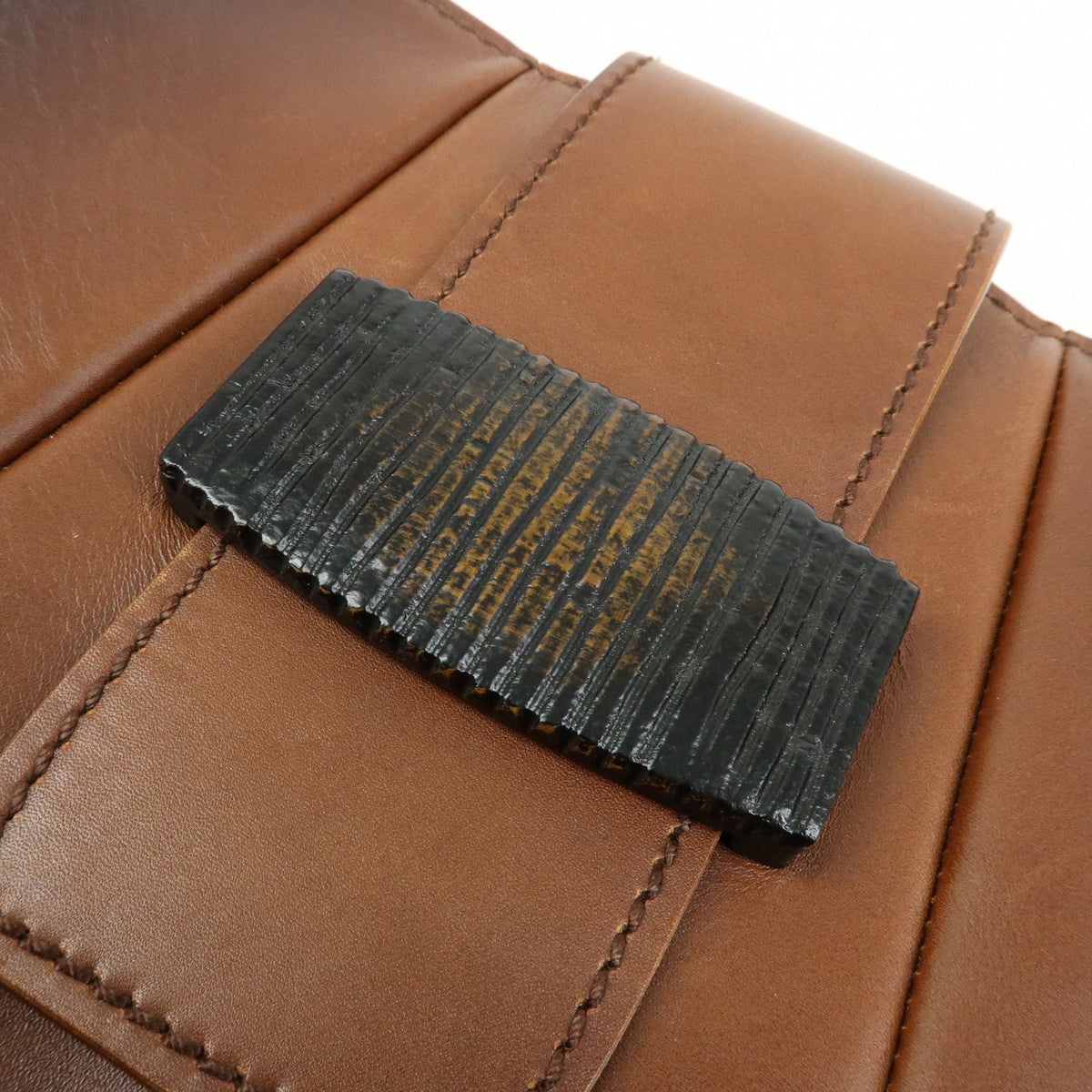 GUCCI Leather Wooden Clasp Shoulder Bag Hand Bag Gradation Brown 105374