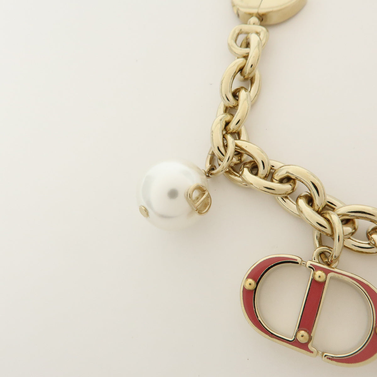Christian Dior Montaigne Metal Bag Charm Key Holder Gold