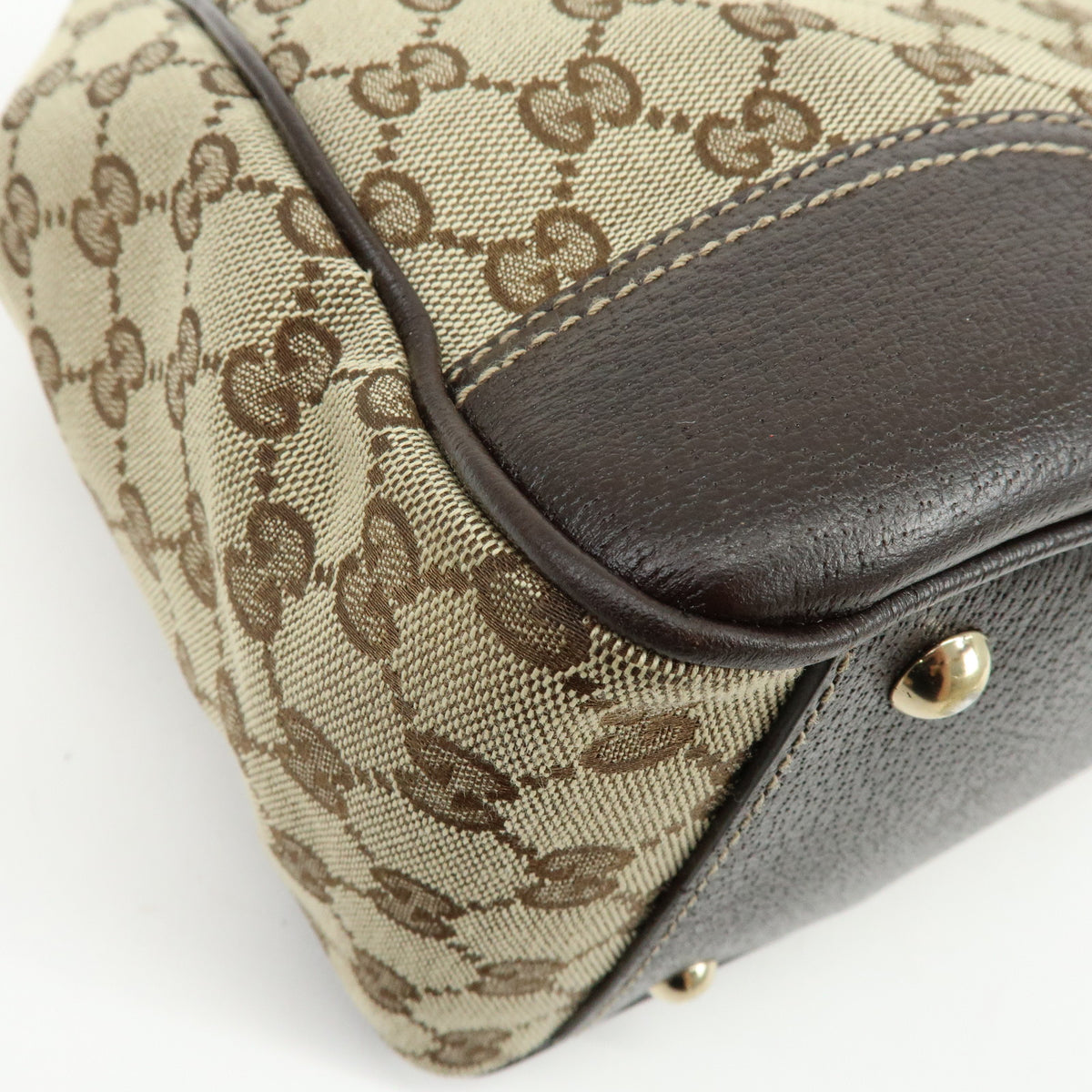 GUCCI Sherry GG Canvas Leather Shoulder Bag Tote Bag Brown Beige 177052