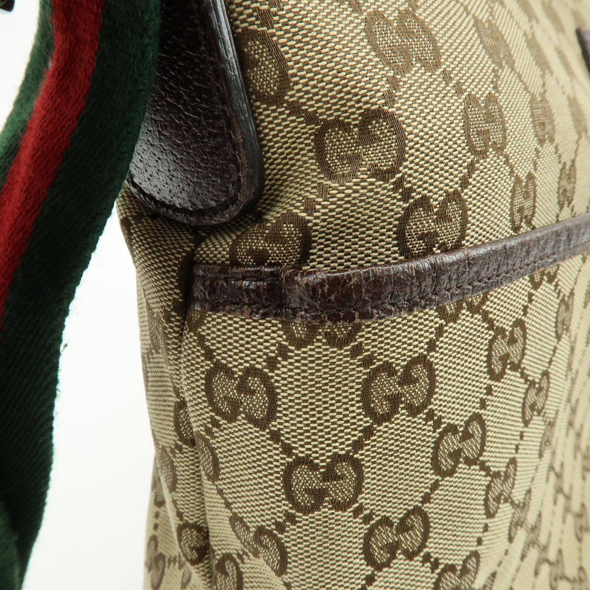 GUCCI Sherry GG Canvas Leather Shoulder Bag Crossbody Bag Beige 189751