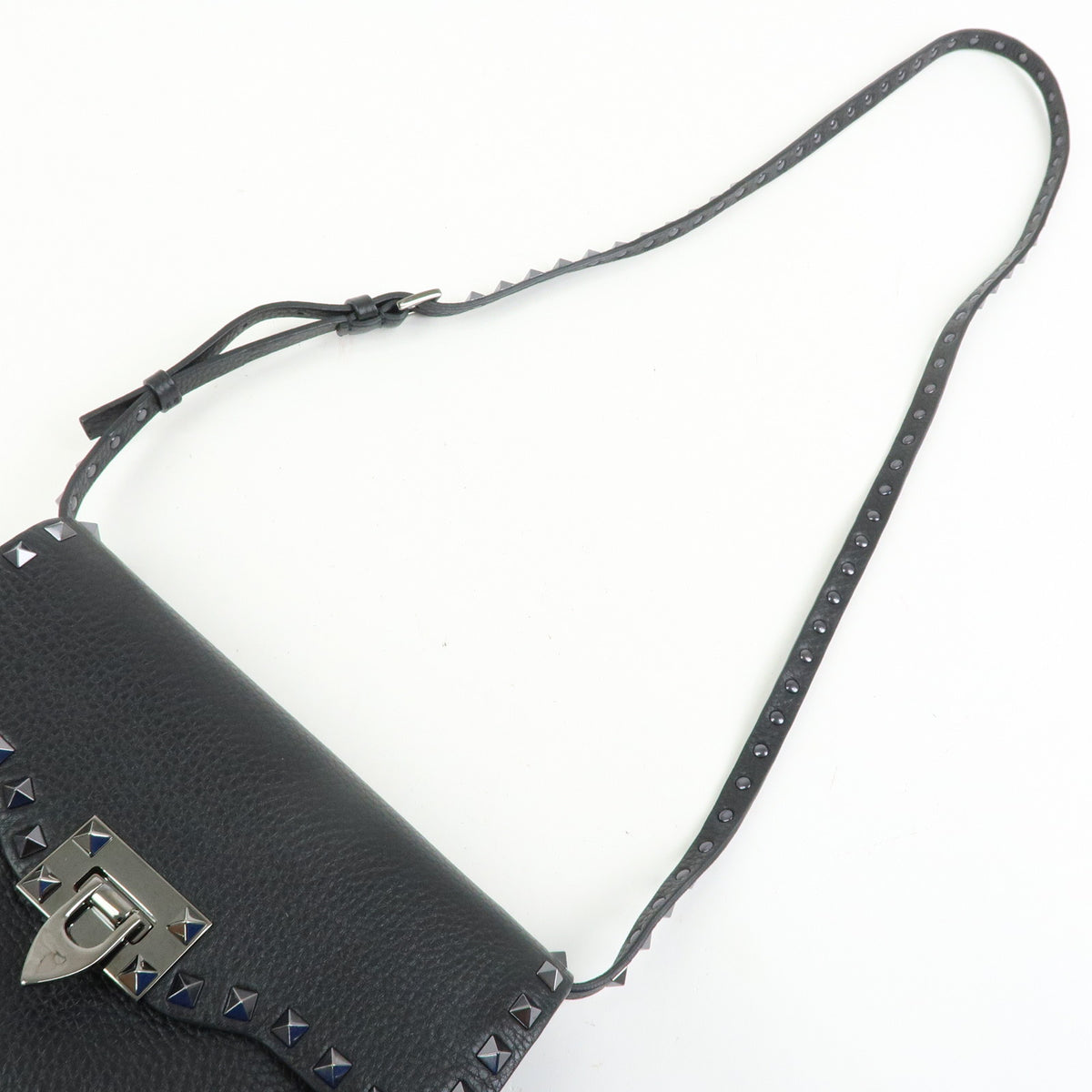 VALENTINO Rockstud Small Leather Shoulder Bag Black