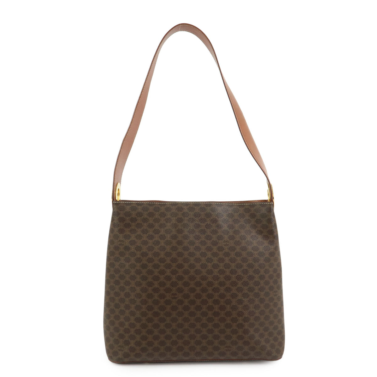 CELINE Macadam PVC Leather Shoulder Bag Hand Bag Brown