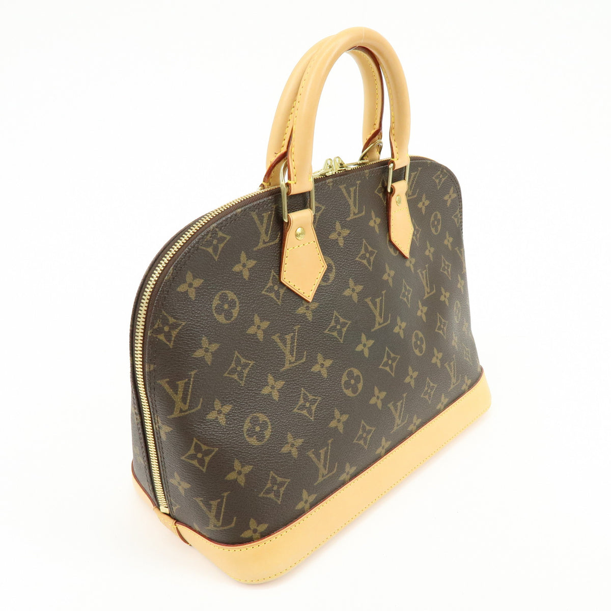 Louis Vuitton Monogram Alma Canvas Leather Hand Bag Brown M51130