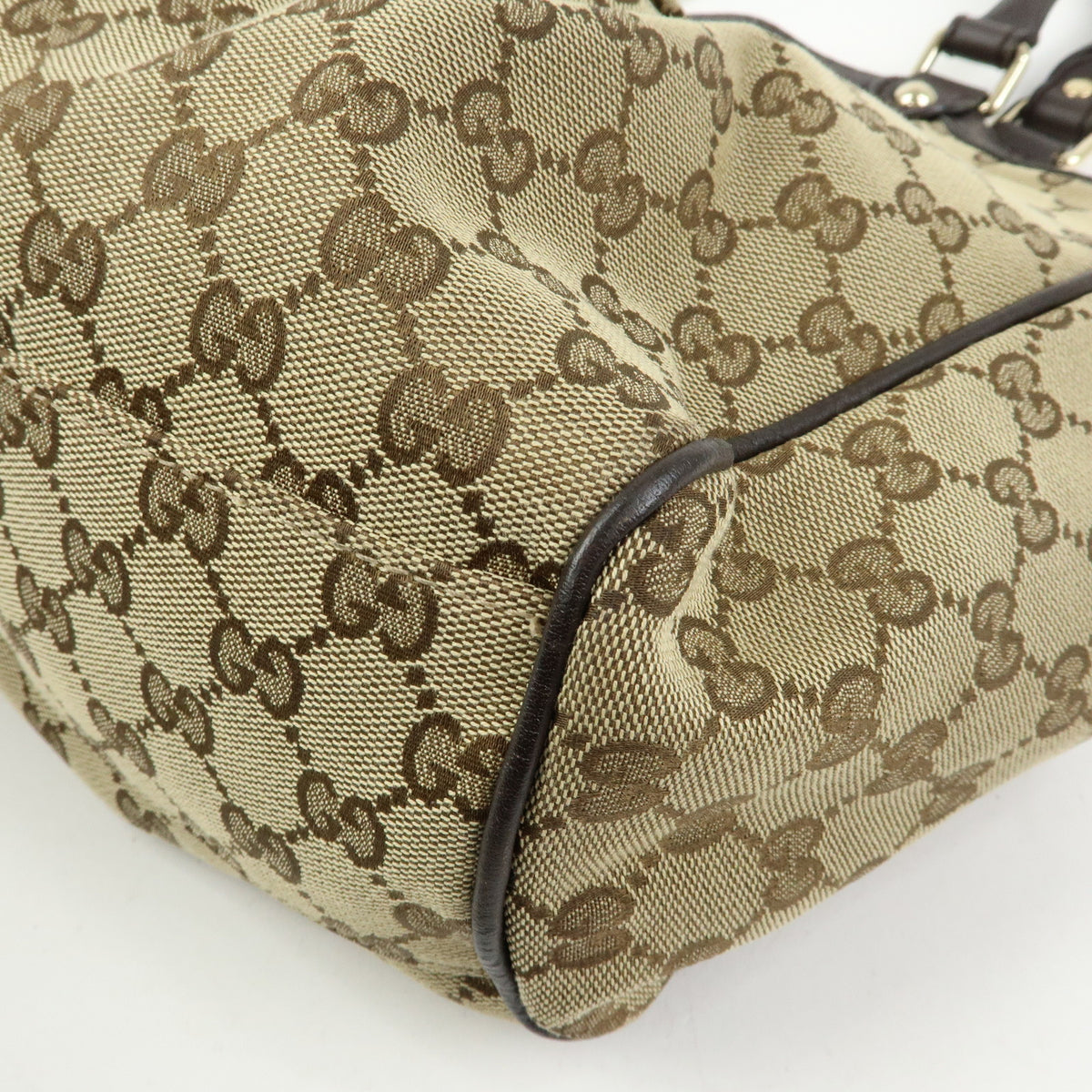 GUCCI Sukey Interlocking G GG Canvas Leather Tote Bag Hand Bag 211944