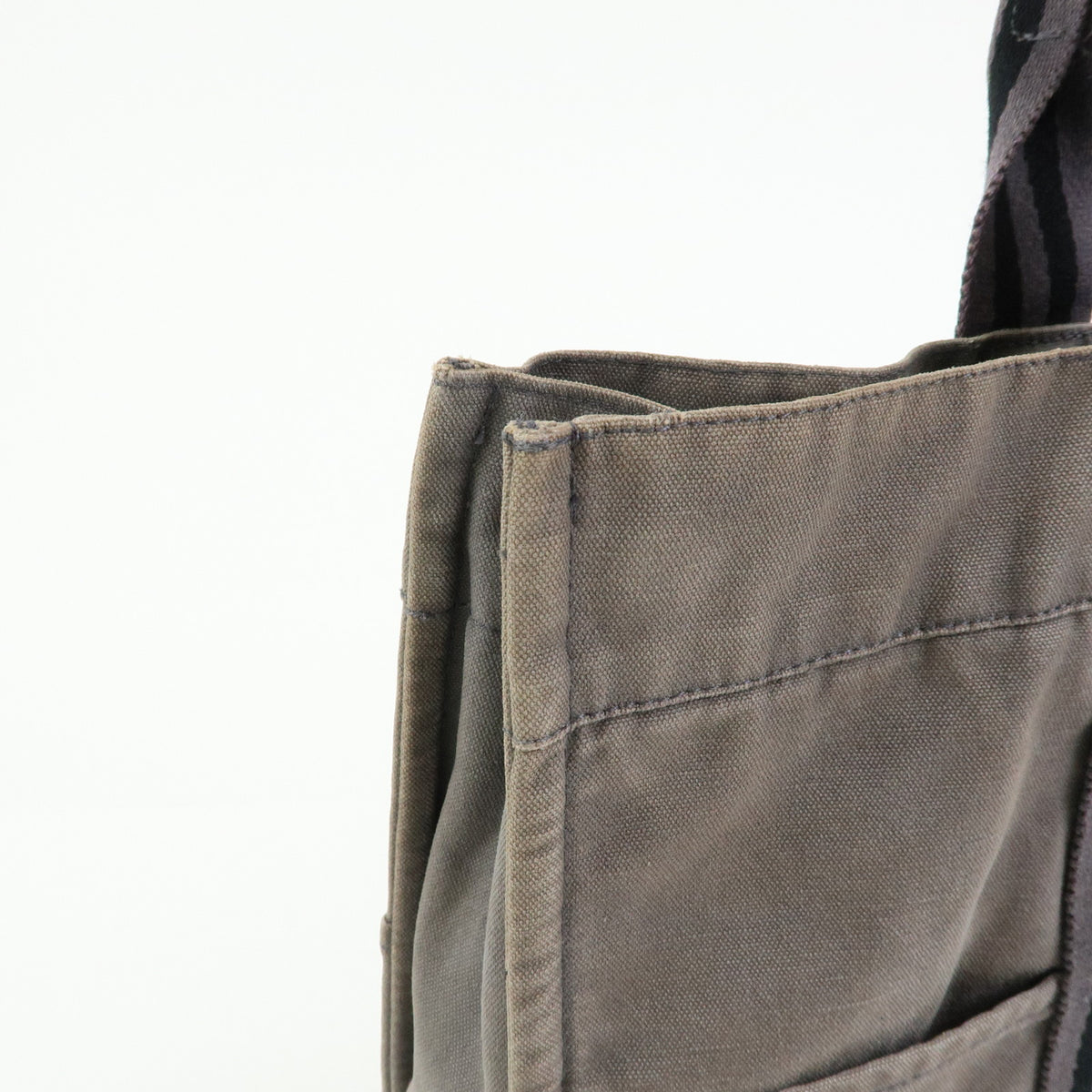 HERMES Herline Fourre Tout MM Canvas Tote Bag Grey Black