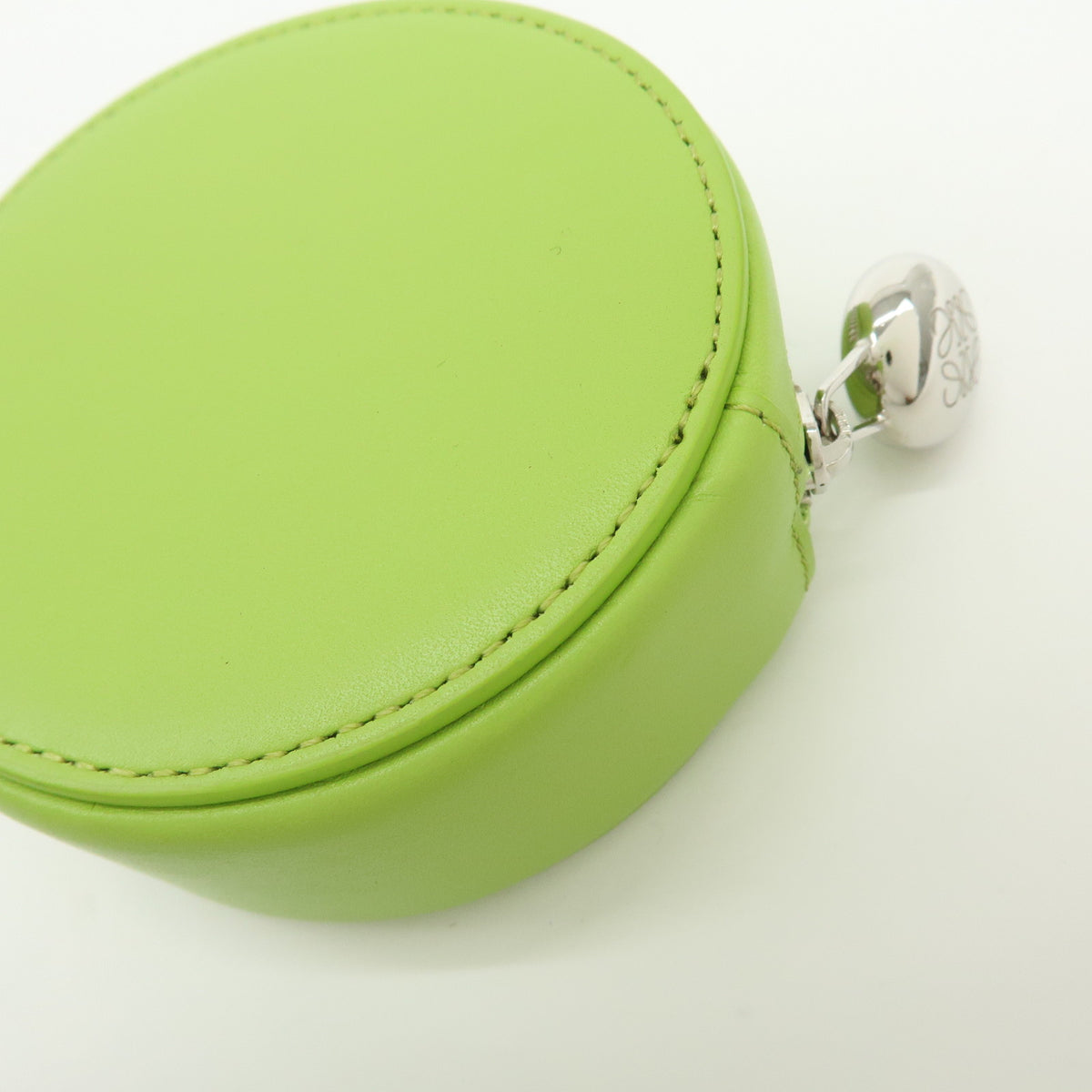 LOEWE Calf Leather Pebble Cookie Key Holder Pouch Coin Case Green