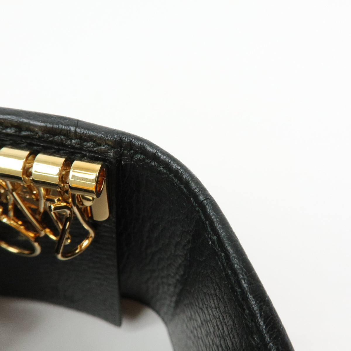 GUCCI Double G Leather 6 Ring Key Case Key Holder Black 456118