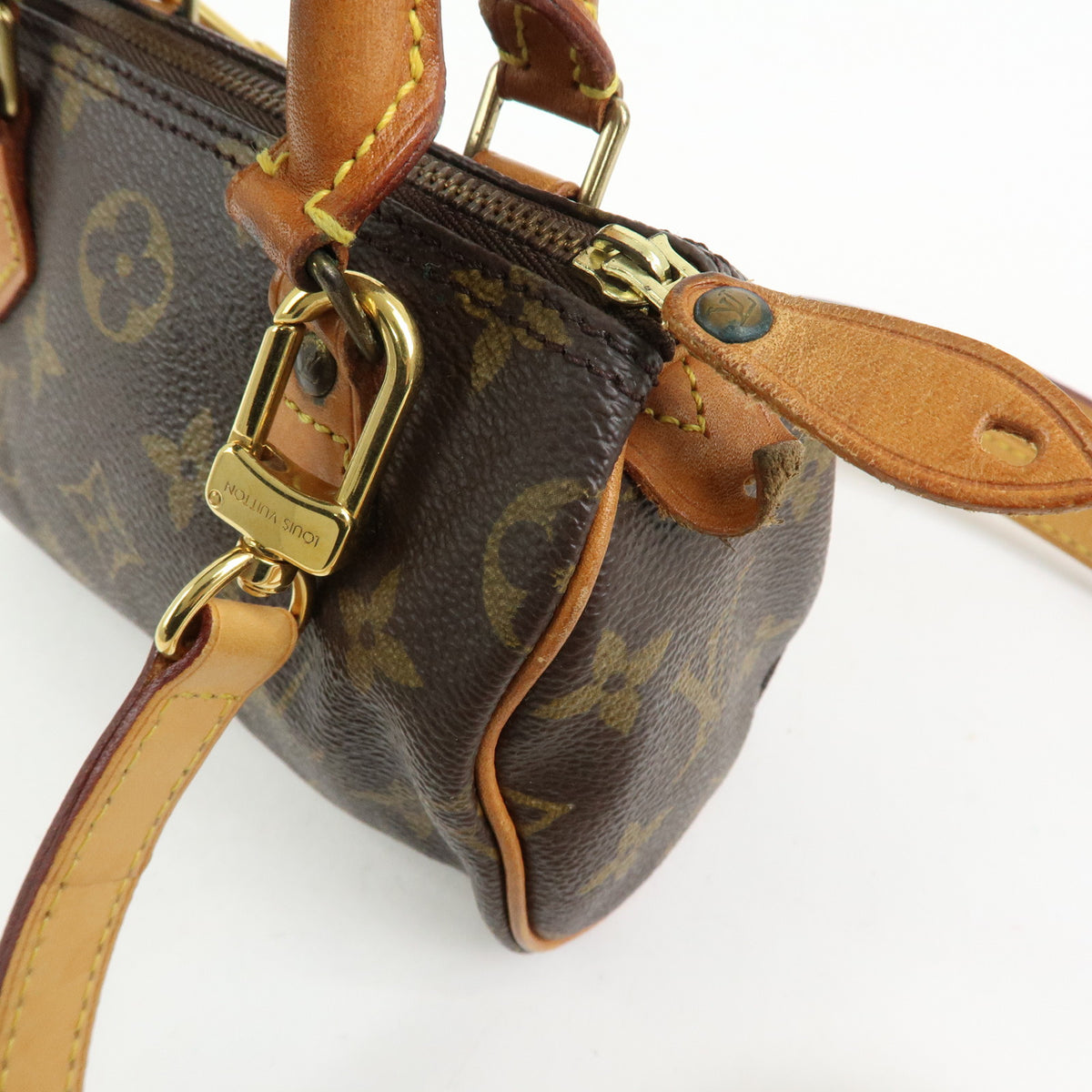 Louis Vuitton Monogram Mini Speedy Hand Bag & Strap M41534 J00142 Lot