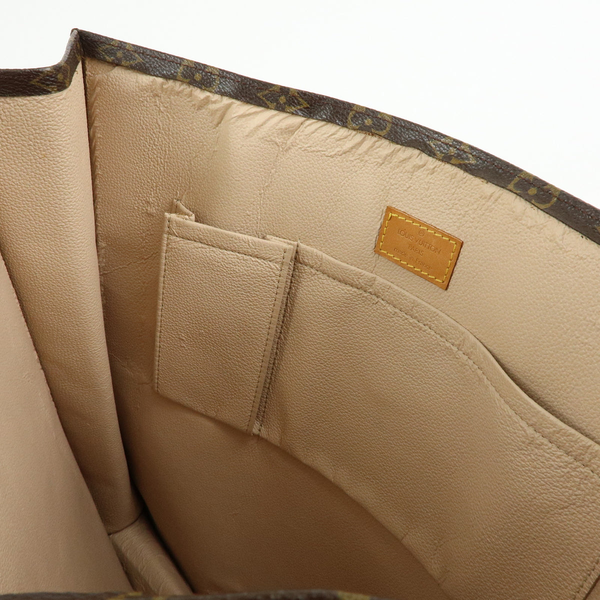 Louis Vuitton Monogram Sac Plat Tote Bag Hand Bag Brown M51140