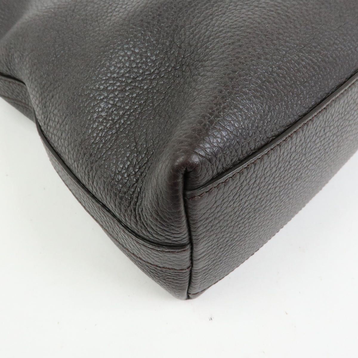 GUCCI Interlocking G Leather Shoulder Bag Hand Bag Dark Brown 339553