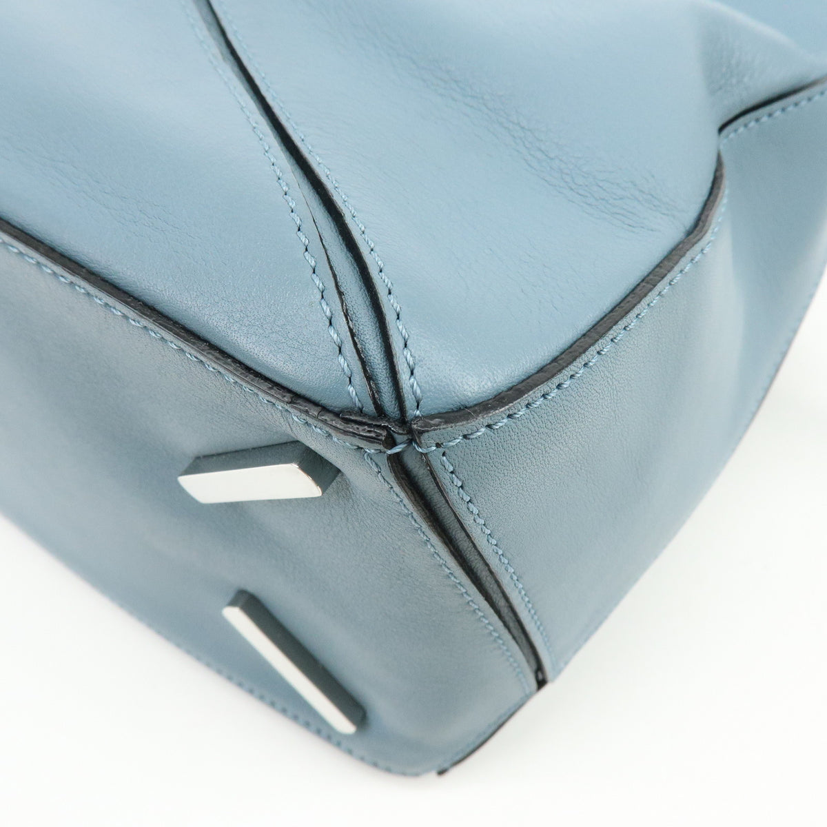 LOEWE Anagram Puzzle Leather 2Way Bag Hand Bag Shoulder Bag Light Blue