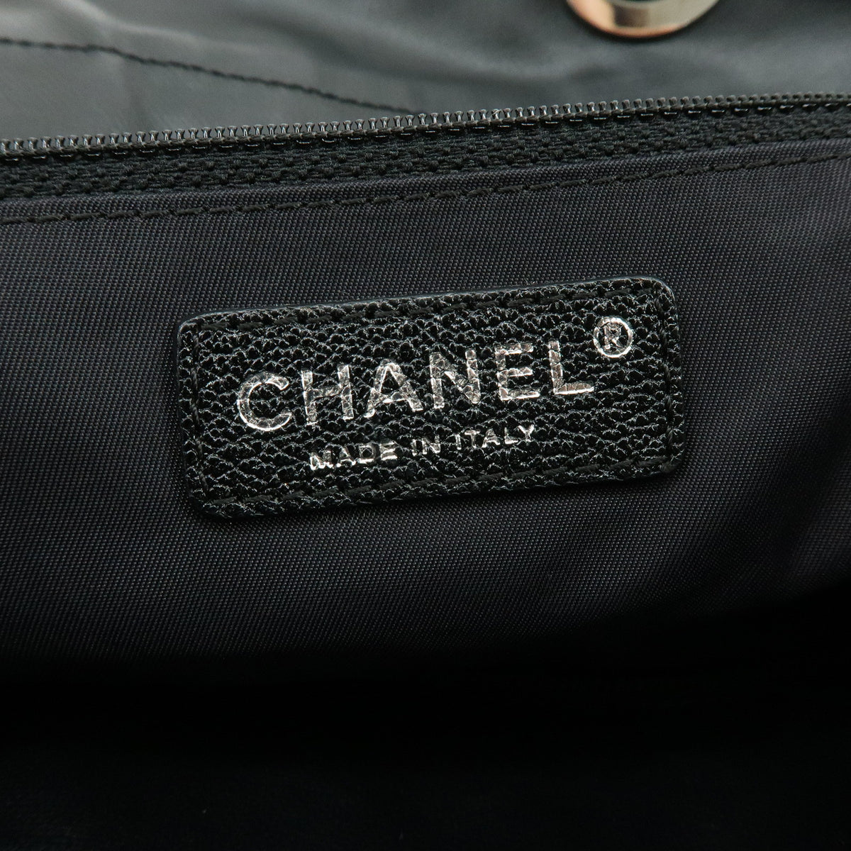 CHANEL Paris Biarritz MM PVC Leather Tote Bag Hand Bag Black A34209