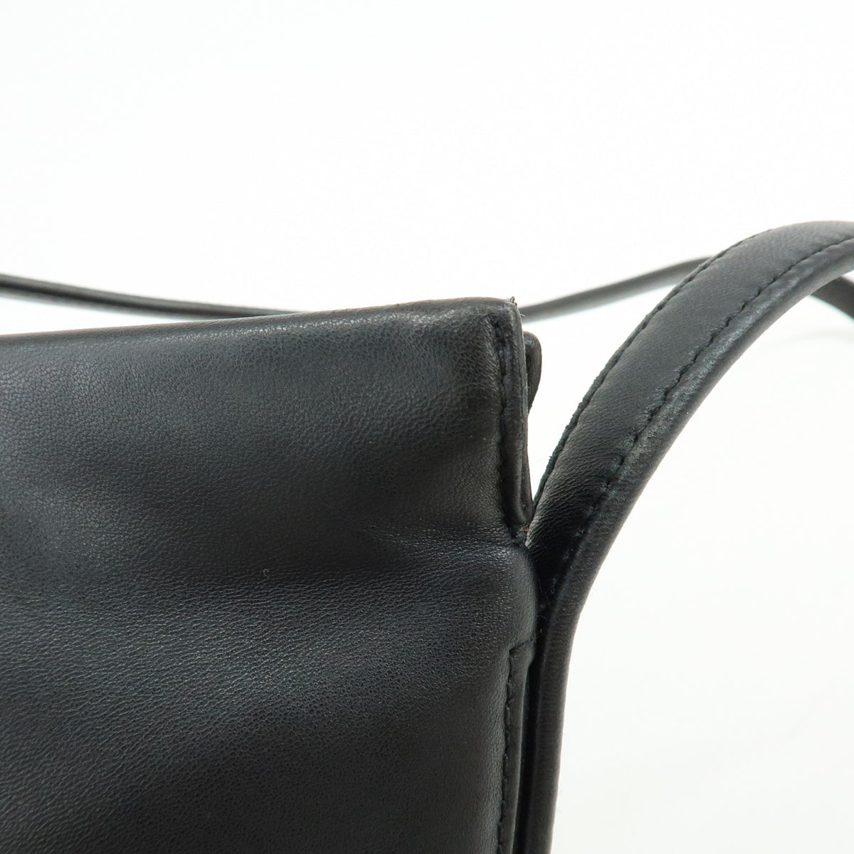 LOEWE Anagram Nappa Leather Flat Shoulder Bag Crossbody Bag Black