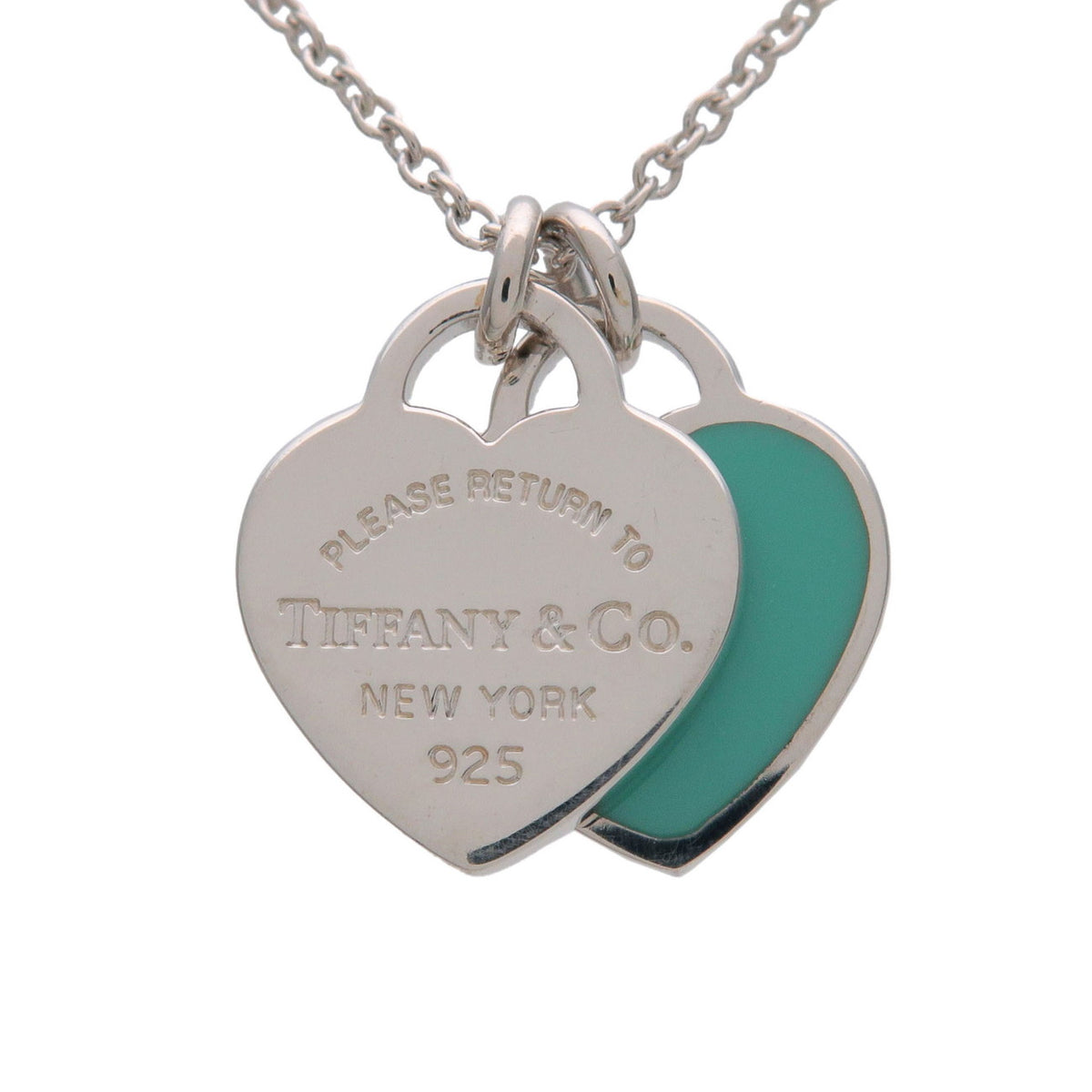 Tiffany & Co Return to Tiffany Mini Double Heart Tag Necklace SV925