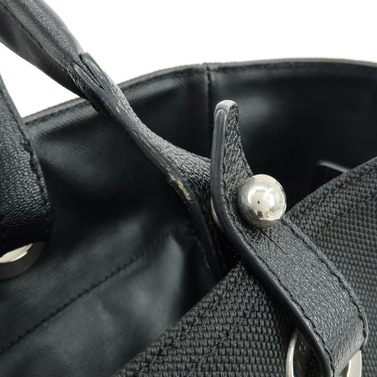 CHANEL Paris Biarritz MM PVC Leather Tote Bag Hand Bag Black A34209