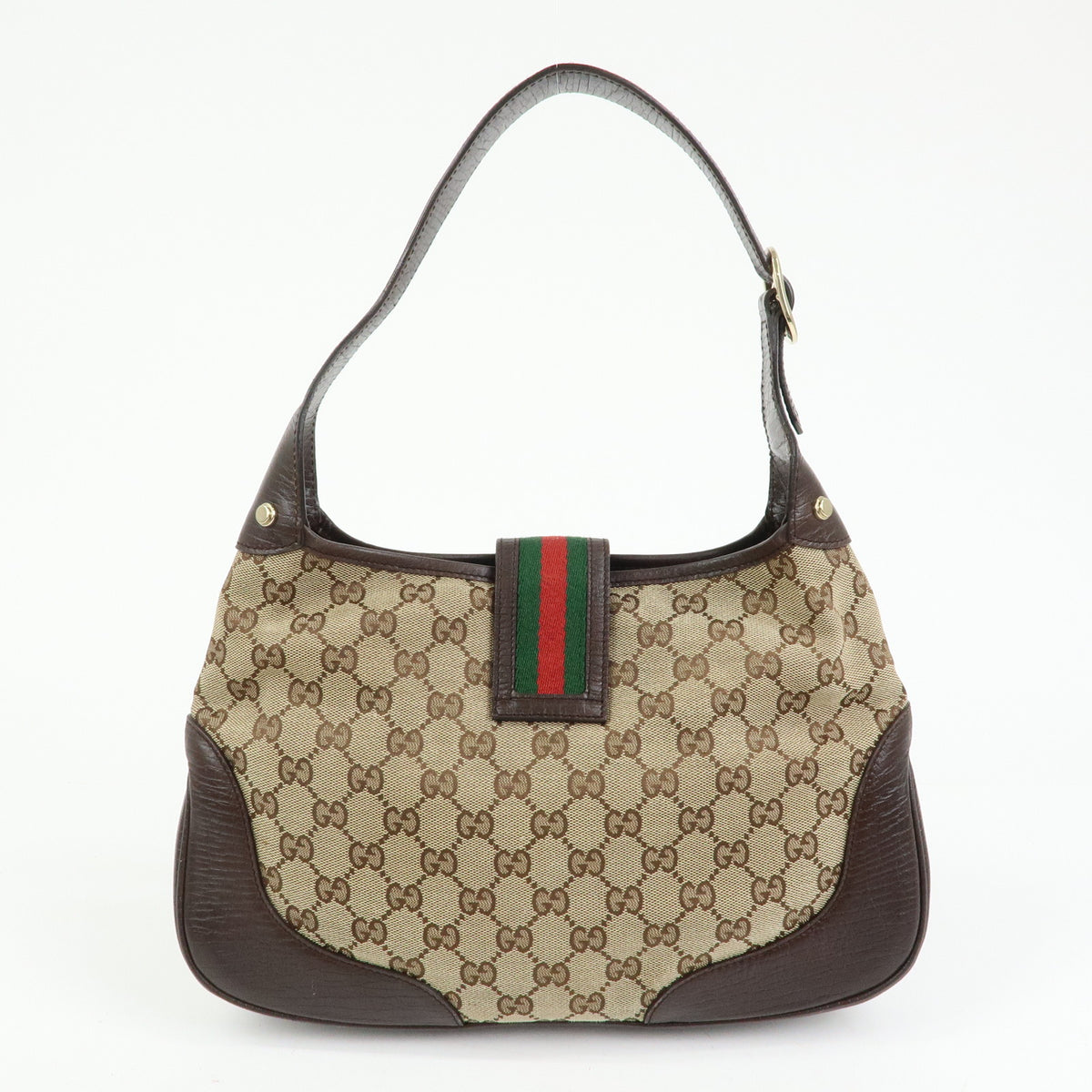 GUCCI Sherry GG Canvas Leather Shoulder Bag Hand Bag Brown 130779