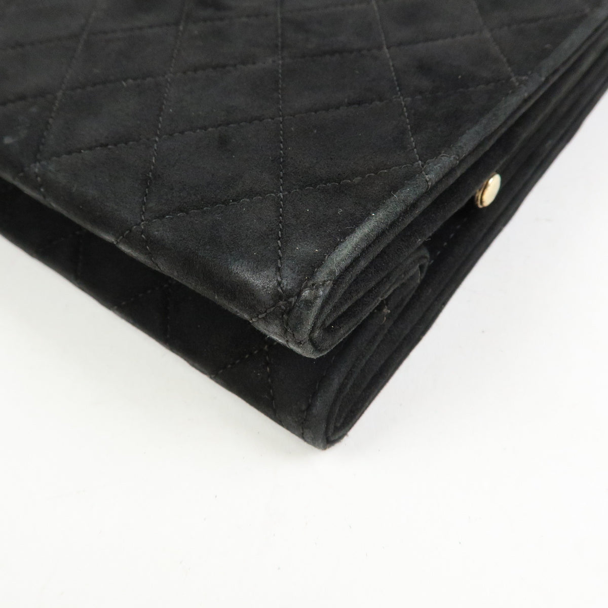 CHANEL Matelasse Suede Leather Chain Shoulder Bag Black