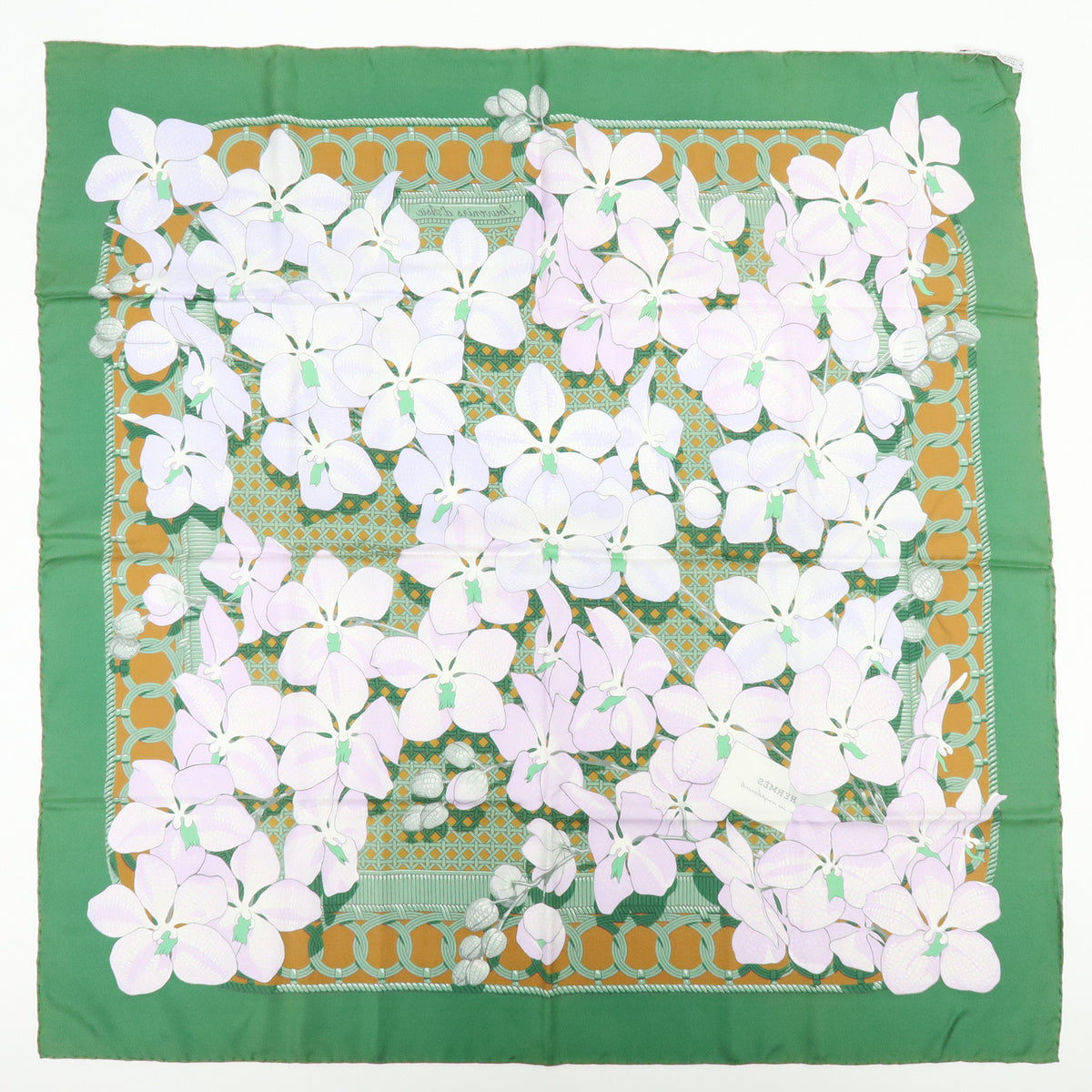 HERMES Carre 90 Lot of 2 Silk 100% Scarf Touvenirs Asie BRIDES de GALA