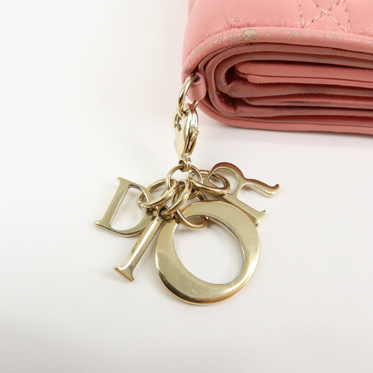 Christian Dior Lady Dior Lotus Cannage Leather Tri-fold Compact Wallet