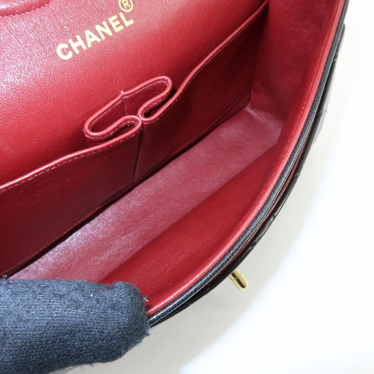 CHANEL Matelasse 25 Double Flap Chain Shoulder Bag Black A01112