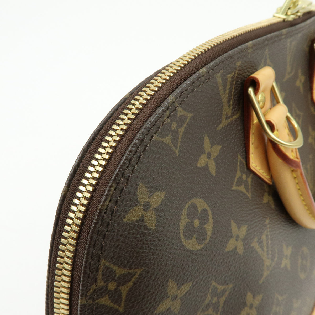Louis Vuitton Monogram Alma Canvas Leather Hand Bag Brown M51130