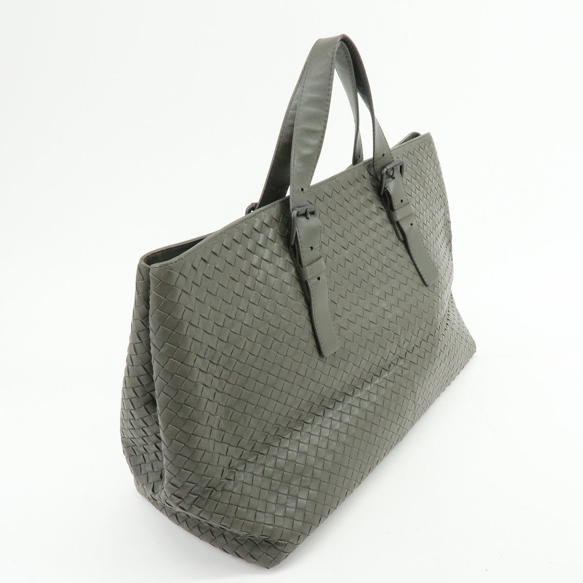 BOTTEGA VENETA Intrecciato Leather Tote Bag Hand Bag  Grey 189632