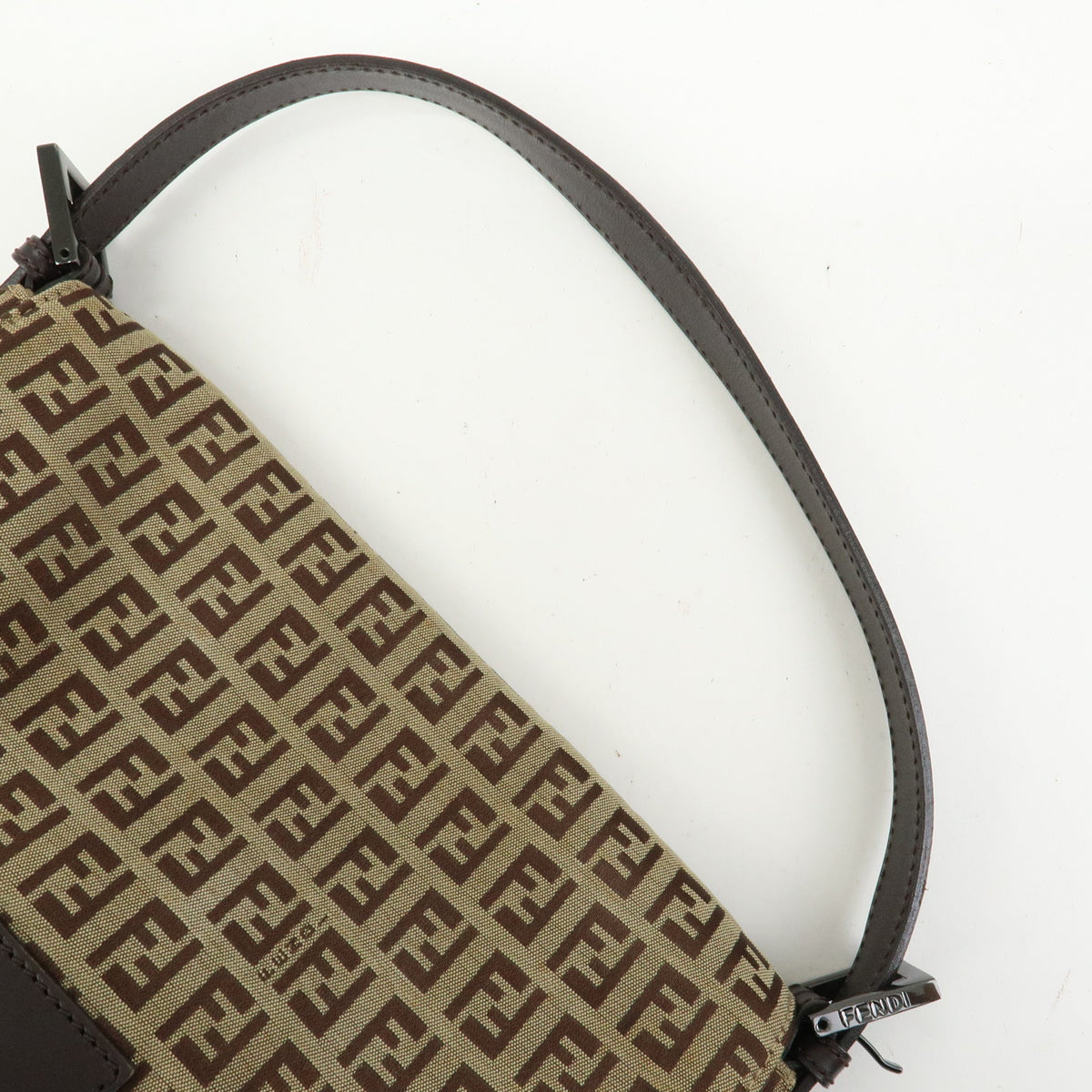 FENDI Mamma Baguette Zucchino Jaquard Leather Shoulder Bag 8BR001