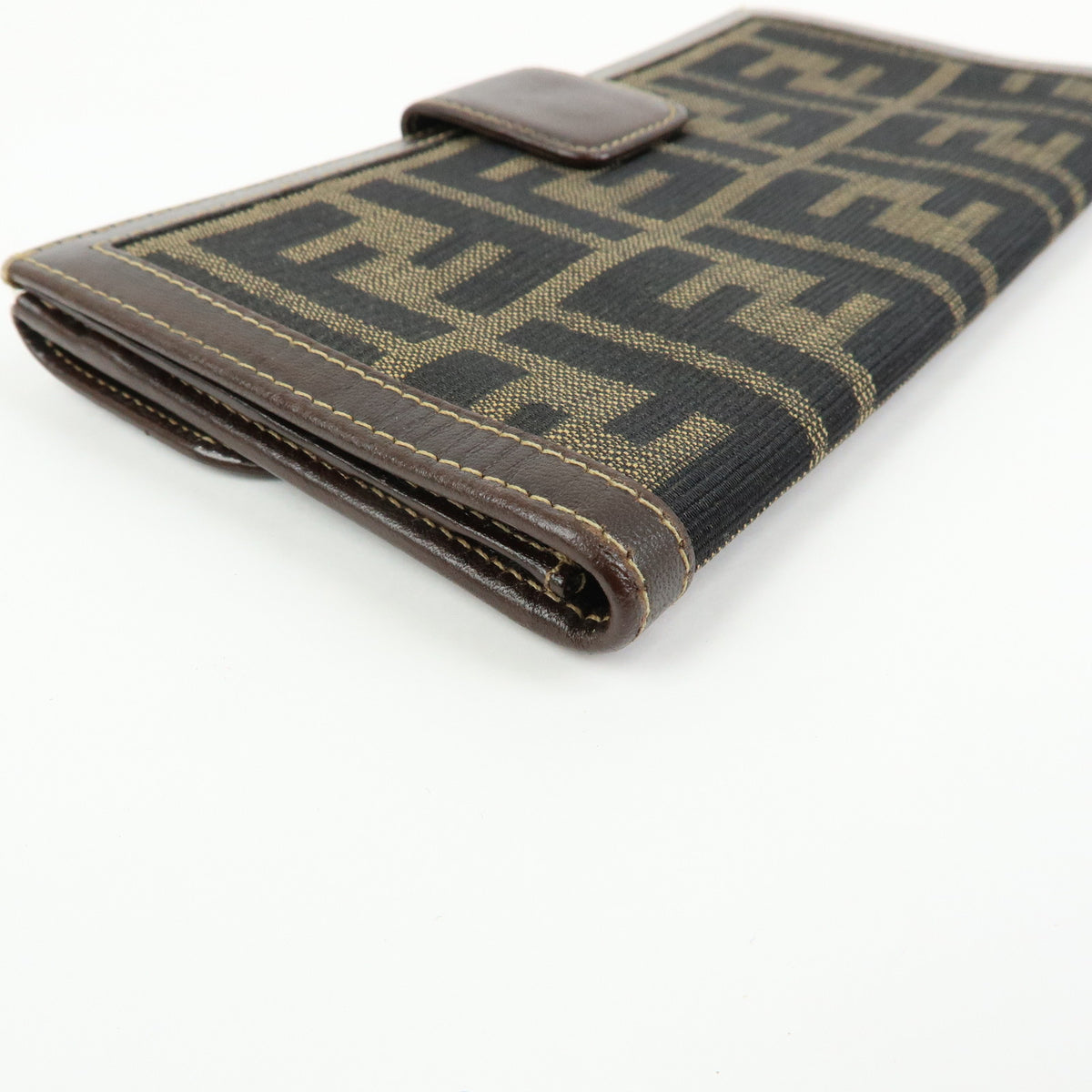 FENDI Zucca Canvas Leather Long Wallet Brown 2804 30806