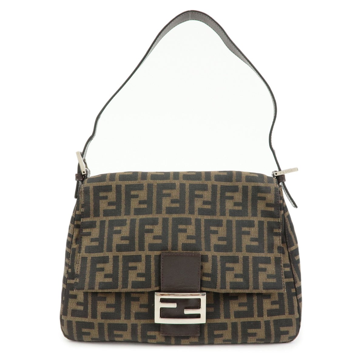 FENDI Zucca Mamma Baguette Canvas Leather Shoulder Bag Hand Bag 26325