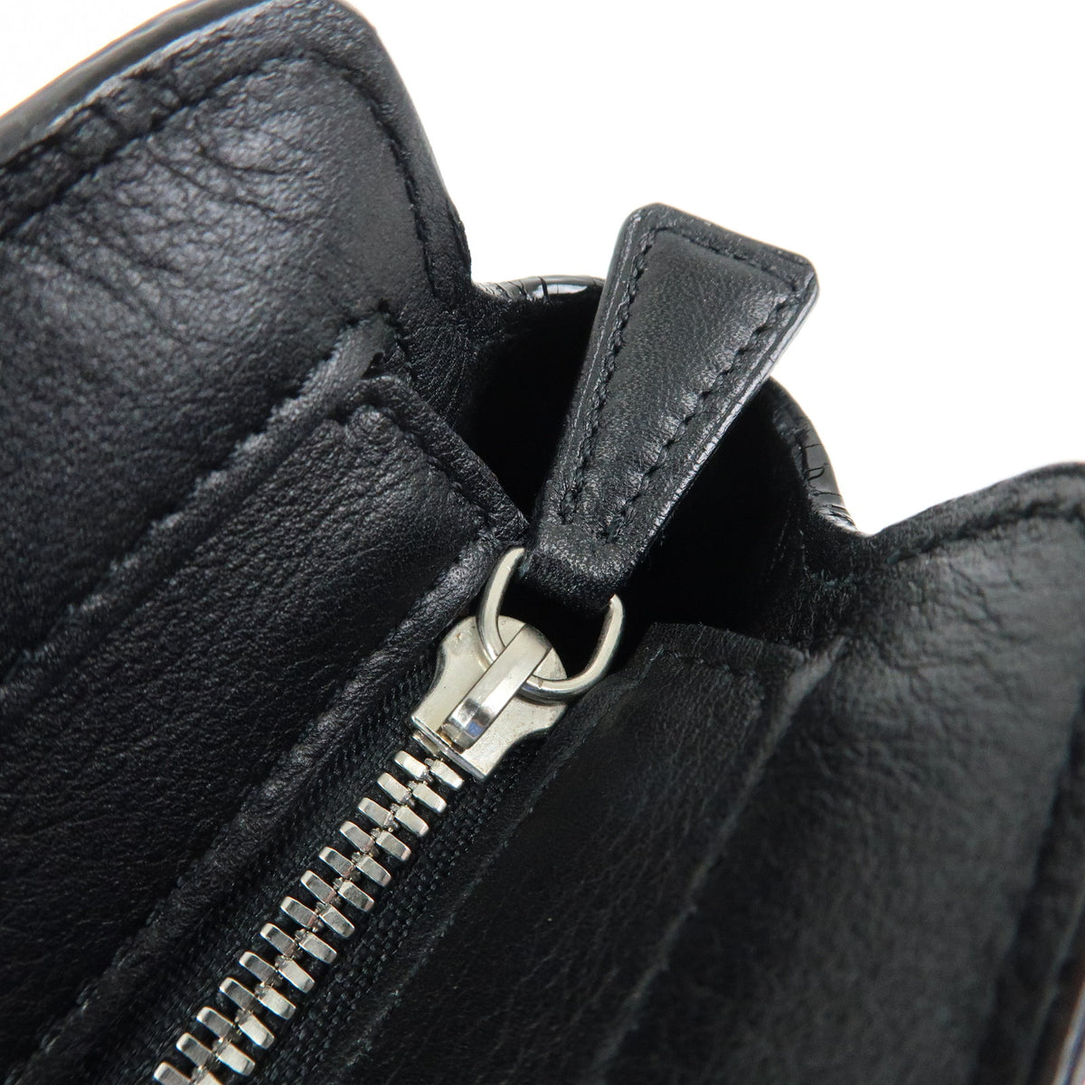 Cartier Cabochon Leather Tote Bag Shoulder Bag Hand Bag Black