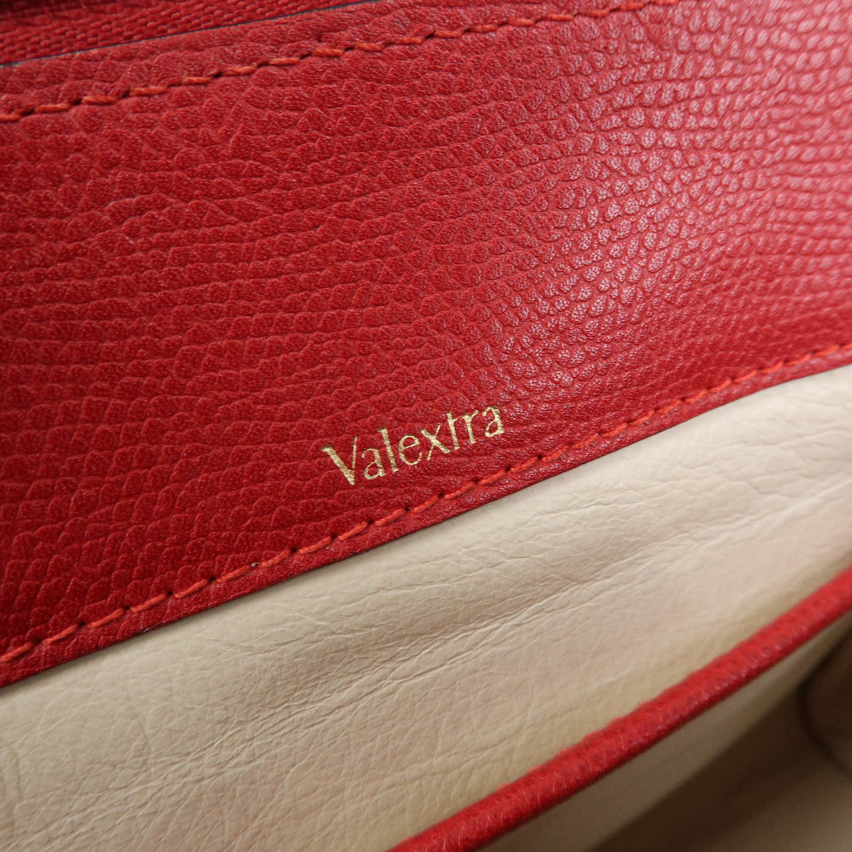 Valextra Babila Leahter Mini Boston Bag Hand Bag Red