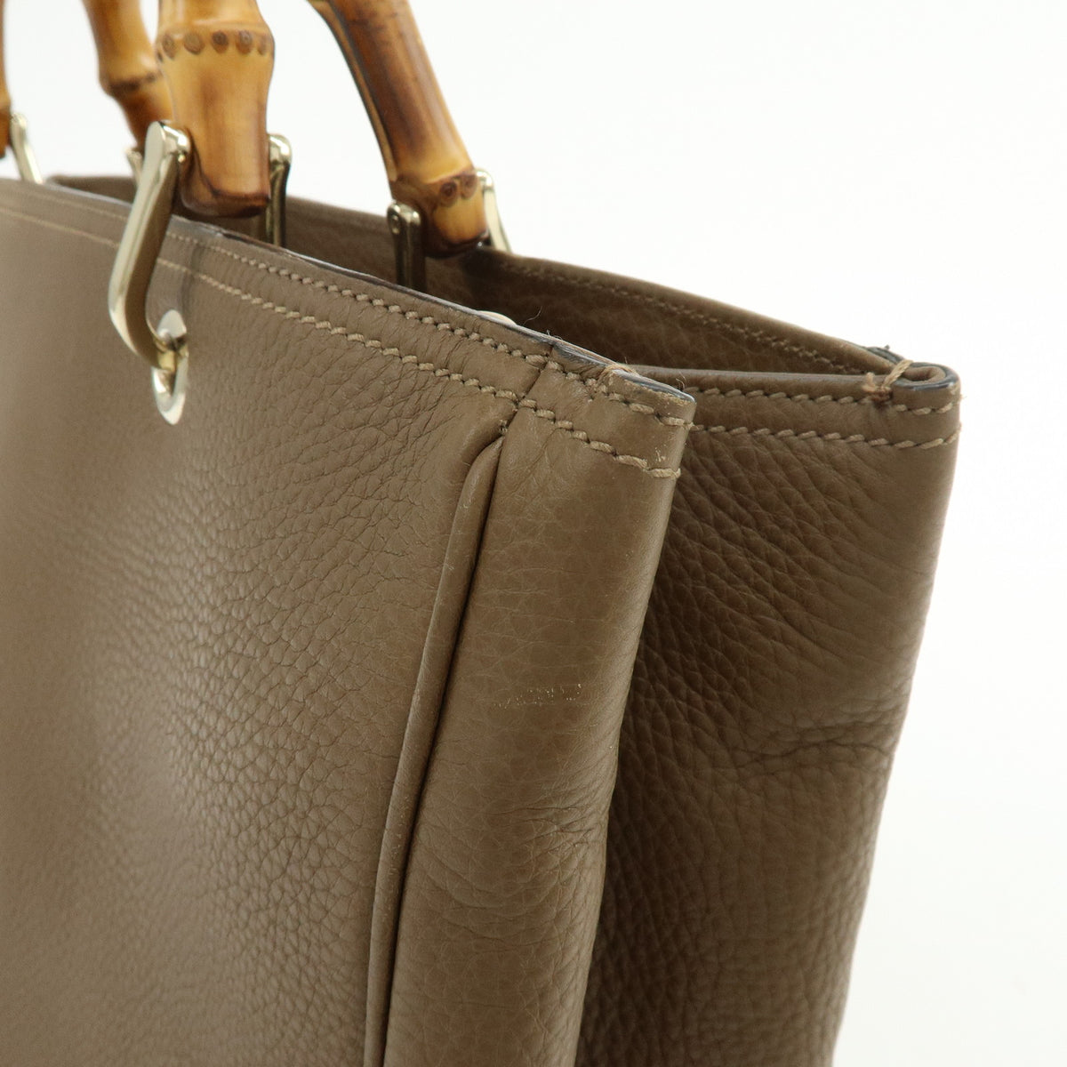 GUCCI Bamboo Shopper Medium Leather 2Way Bag Shoulder Bag 323660