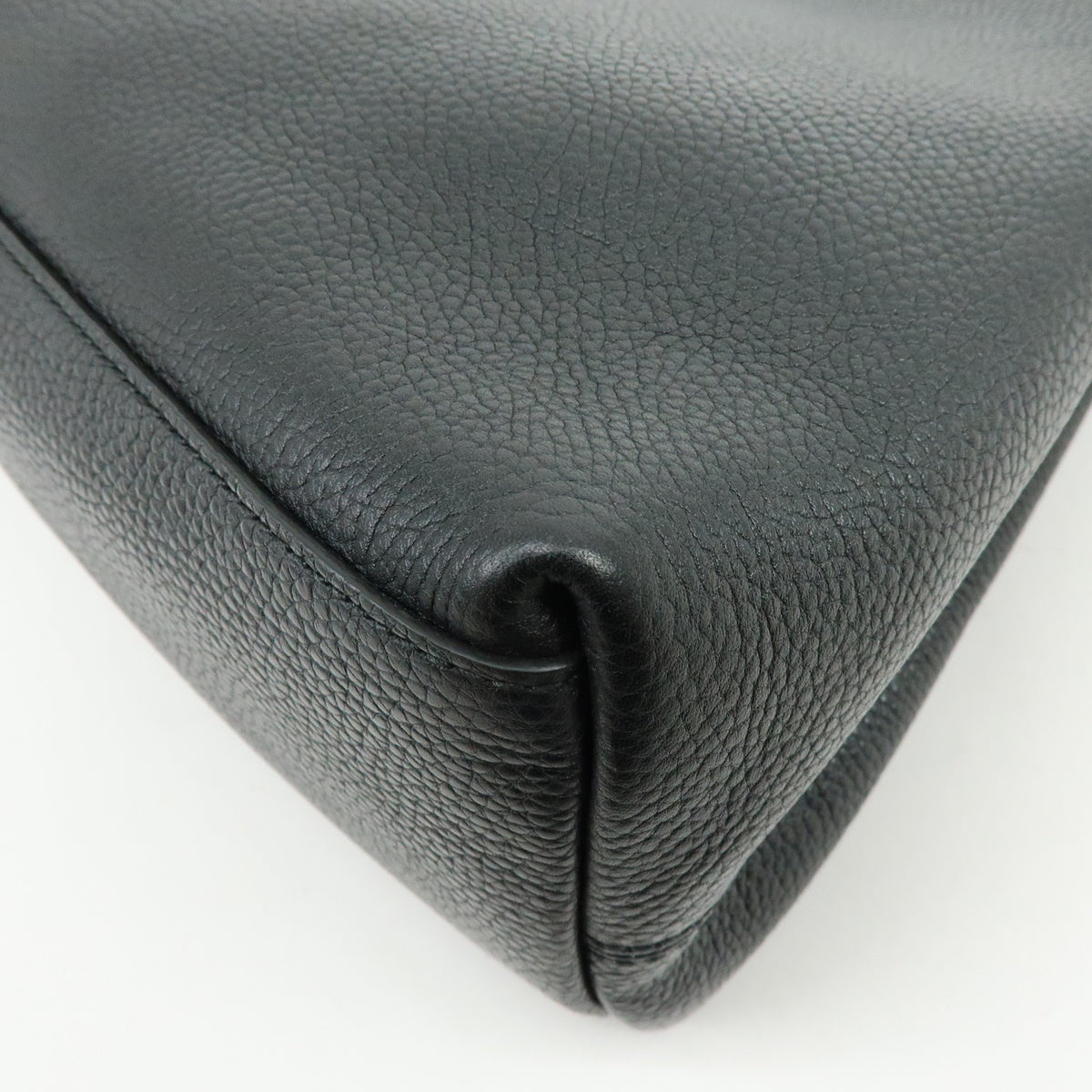 GUCCI SOHO Interlocking G Chain Leather Shoulder Bag Black 536196