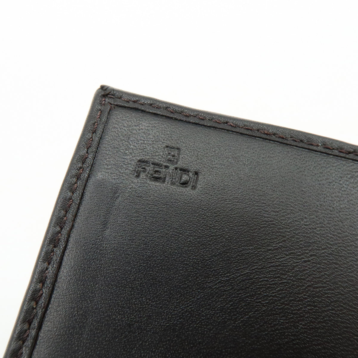 FENDI Zucca Jacquard Canvas Leather Bi-fold Long Wallet Brown 8M0000